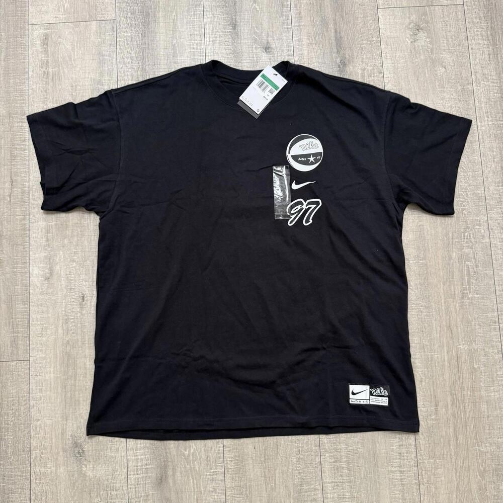 Nike Basketball 97 Graphic Heavyweight Max90 Black Shirt FV8394-010 Size XL Men